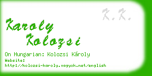 karoly kolozsi business card