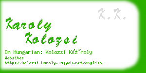 karoly kolozsi business card